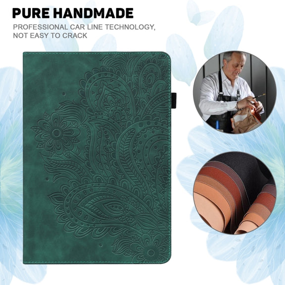 For Huawei MatePad SE 10.4 2022 Peacock Embossed Pattern Leather Tablet Case(Green)