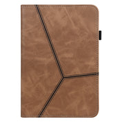For Lenovo Tab M8 4th Gen TB-300FU Embossed Striped Leather Tablet Case(Brown)