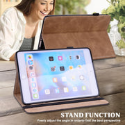 For Lenovo Tab M8 4th Gen TB-300FU Embossed Striped Leather Tablet Case(Brown)