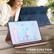 For Lenovo Tab M8 4th Gen TB-300FU Embossed Striped Leather Tablet Case(Blue)