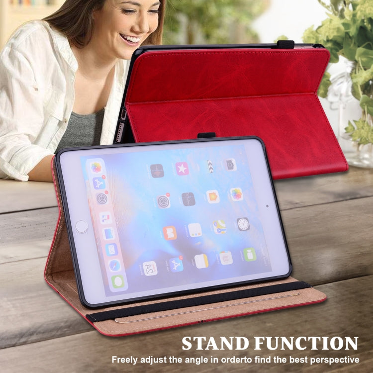 For Lenovo Tab M8 4th Gen TB-300FU Embossed Striped Leather Tablet Case(Red)