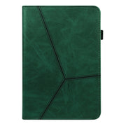 For Lenovo Tab M8 4th Gen TB-300FU Embossed Striped Leather Tablet Case(Green)