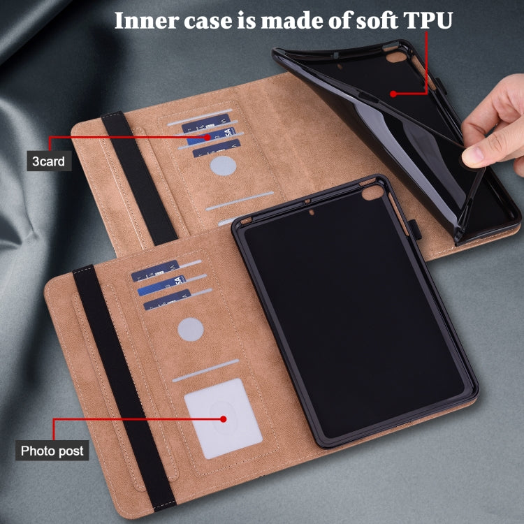 For Lenovo Tab P11 Gen 2 Embossed Striped Leather Tablet Case(Brown)