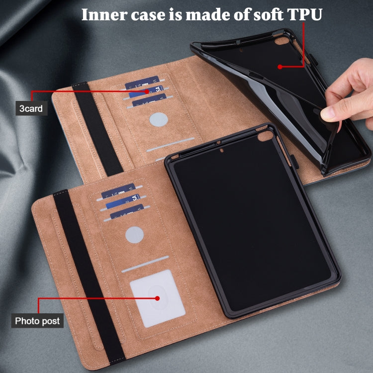 For Lenovo Tab P11 Gen 2 Embossed Striped Leather Tablet Case(Blue)
