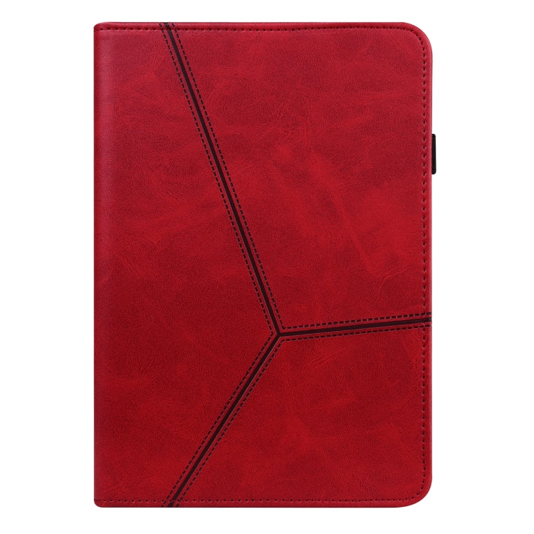 For Lenovo Tab P11 Gen 2 Embossed Striped Leather Tablet Case(Red)