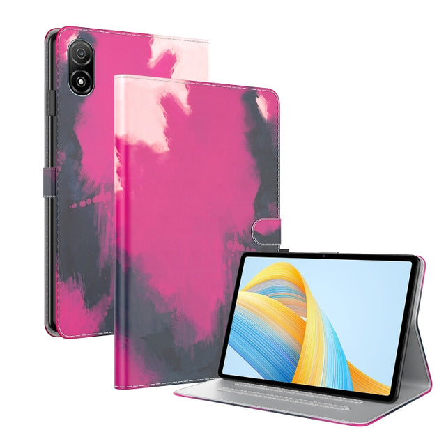 For Honor Pad V8 Pro Watercolor Pattern Flip Leather Tablet Case(Berry Color) - Lenovo by PMC TechLife | Online Shopping South Africa | PMC TechLife | Buy Now Pay Later Mobicred