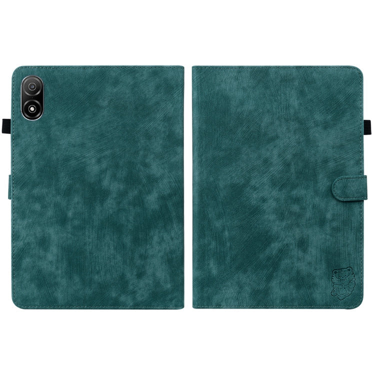 For Honor Pad V8 Pro Tiger Pattern Flip Leather Tablet Case(Dark Green)