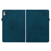 For Lenovo Tab P11 Gen 2 11.5 Butterfly Flower Embossed Leather Tablet Case(Blue)