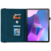 For Lenovo Tab P11 Gen 2 11.5 Butterfly Flower Embossed Leather Tablet Case(Blue)