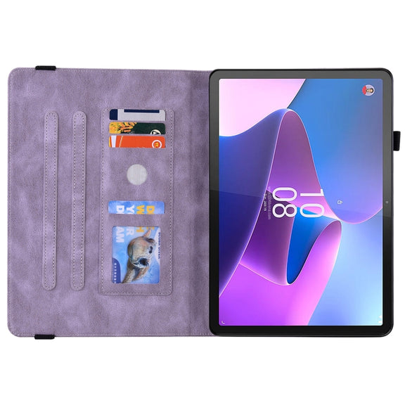 For Lenovo Tab P11 Gen 2 11.5 Butterfly Flower Embossed Leather Tablet Case(Purple)