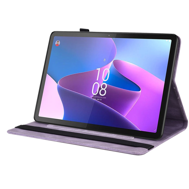 For Lenovo Tab P11 Gen 2 11.5 Butterfly Flower Embossed Leather Tablet Case(Purple)