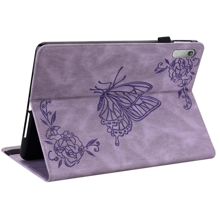For Lenovo Tab P11 Gen 2 11.5 Butterfly Flower Embossed Leather Tablet Case(Purple) - Lenovo by PMC TechLife | Online Shopping South Africa | PMC TechLife | Buy Now Pay Later Mobicred