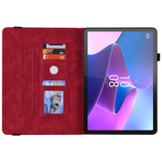 For Lenovo Tab P11 Pro Gen 2 11.2 Butterfly Flower Embossed Leather Tablet Case(Red)