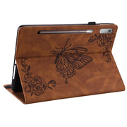 For Lenovo Tab P11 Pro Gen 2 11.2 Butterfly Flower Embossed Leather Tablet Case(Brown)