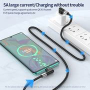 A9 30W USB-C/Type-C to 8 Pin Double Elbow Data Cable, Length:2m