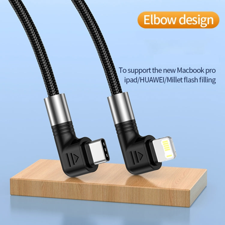 A9 30W USB-C/Type-C to 8 Pin Double Elbow Data Cable, Length:3m - free shipping - PMC Jewellery - Order now!