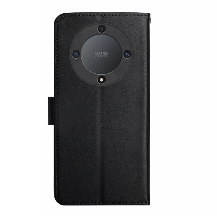 For Honor X9a 5G / Magic5 Lite Genuine Leather Fingerprint-proof Flip Phone Case(Black) - Honor Cases by PMC TechLife | Online Shopping South Africa | PMC TechLife | Buy Now Pay Later Mobicred