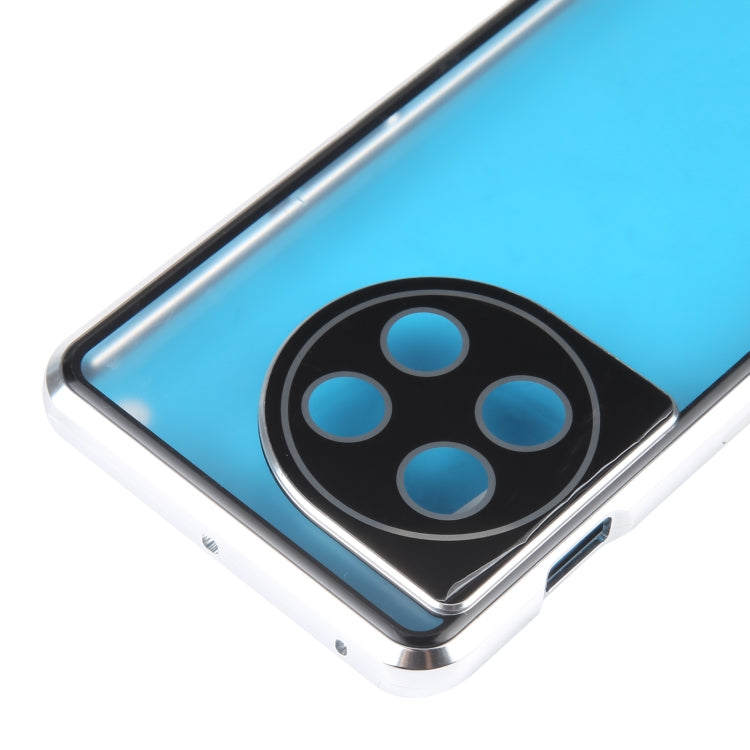 For OnePlus 11 Full Cover Magnetic Metal Tempered Glass Phone Case(Silver) - OnePlus Cases by PMC TechLife | Online Shopping South Africa | PMC TechLife | Buy Now Pay Later Mobicred