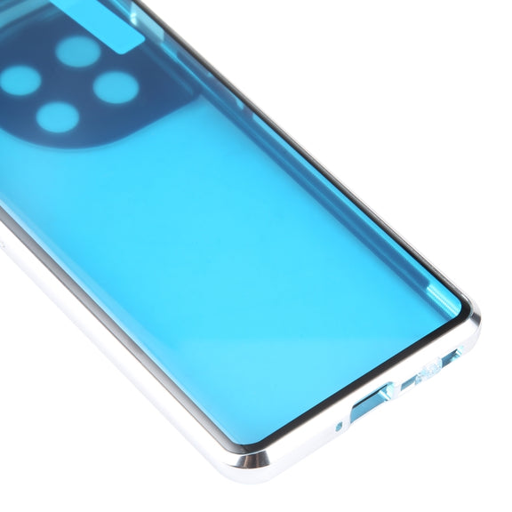 For OnePlus 11 Full Cover Magnetic Metal Tempered Glass Phone Case(Silver)