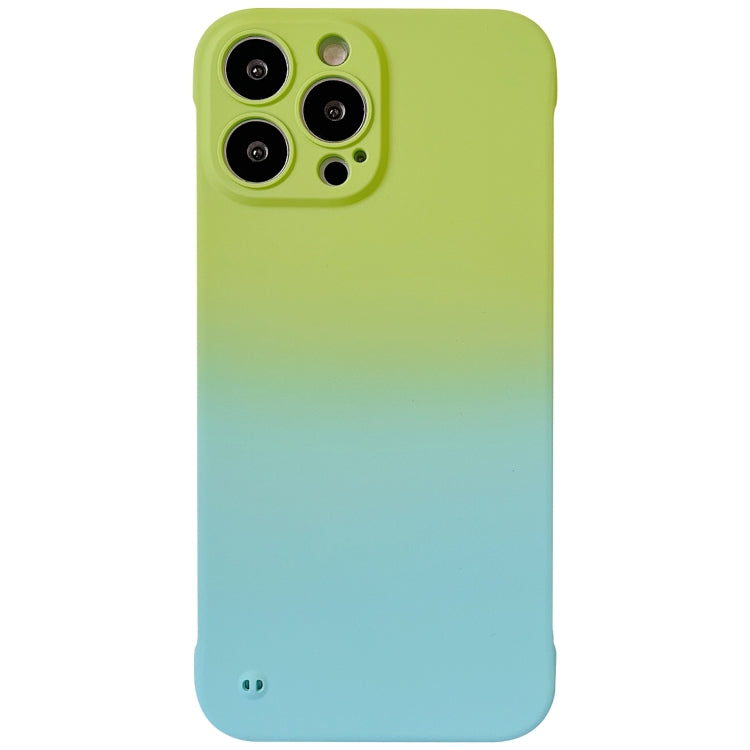 For iPhone 14 Frameless Skin Feel Gradient Phone Case(Green + Light Blue) - free shipping - PMC Jewellery - Order now!