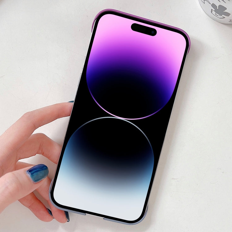 For iPhone 12 Frameless Skin Feel Gradient Phone Case(Green + Light Blue)