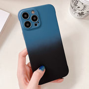 For iPhone 11 Pro Max Frameless Skin Feel Gradient Phone Case(Blue + Black)