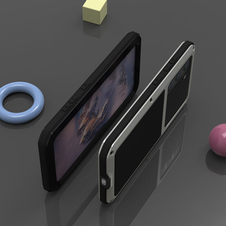 For Samsung Galaxy S23 5G LOVE MEI Metal Shockproof Life Waterproof Dustproof Phone Case(White) - free shipping - PMC TechLife - Order now!