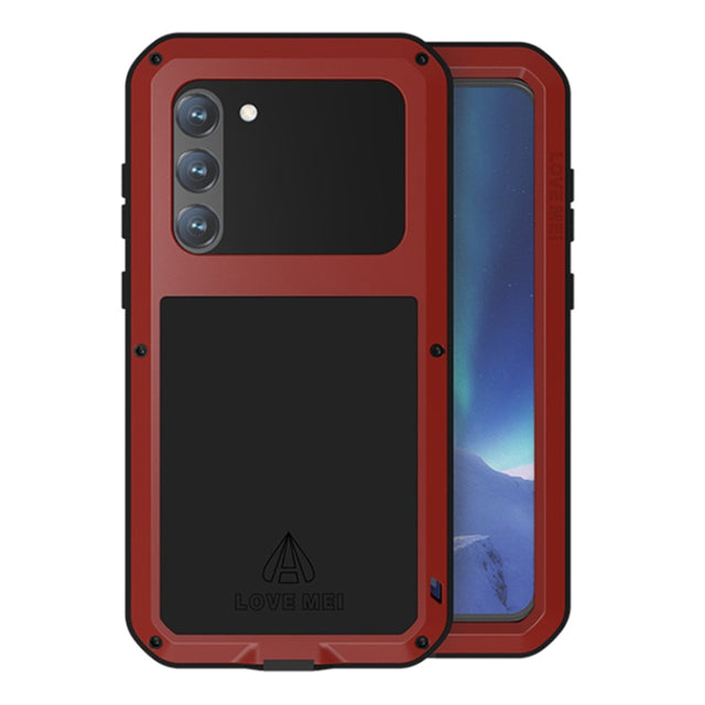 For Samsung Galaxy S23+ 5G LOVE MEI Metal Shockproof Life Water-resistant Dustproof Phone Case(Red)