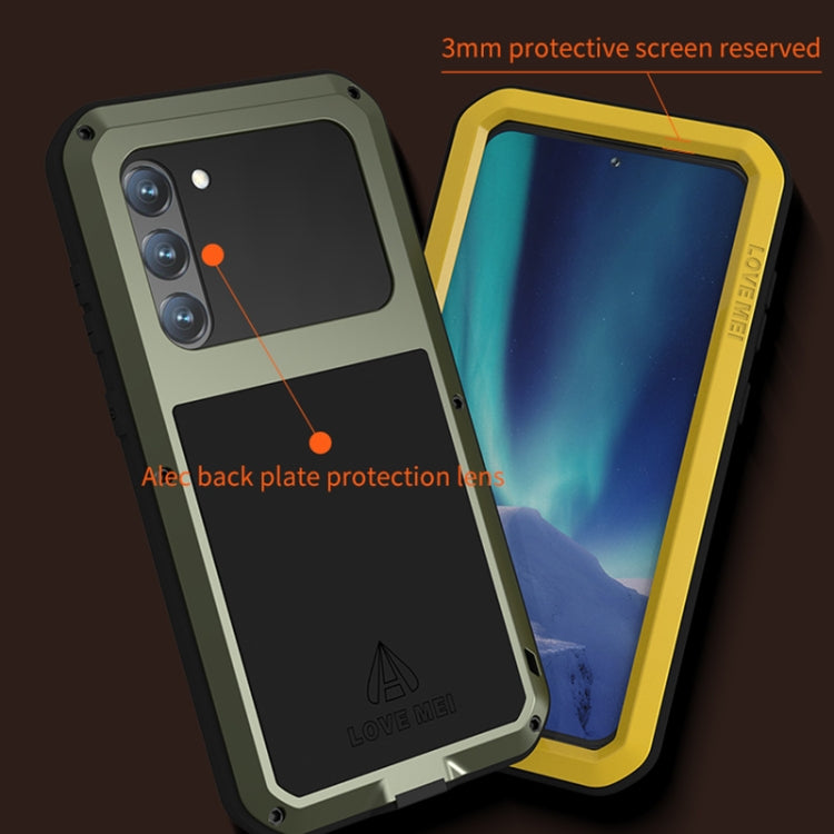For Samsung Galaxy S23+ 5G LOVE MEI Metal Shockproof Life Waterproof Dustproof Phone Case(Yellow) - Galaxy S23+ 5G Cases by LOVE MEI | Online Shopping South Africa | PMC TechLife | Buy Now Pay Later Mobicred