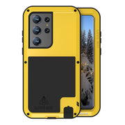 For Samsung Galaxy S23 Ultra 5G LOVE MEI Metal Shockproof Life Water-resistant Dustproof Phone Case(Yellow)