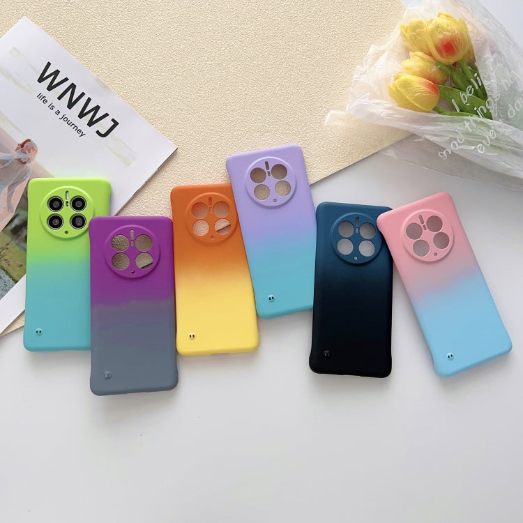 For Huawei Mate 50 Pro Frameless Skin Feel Gradient Phone Case(Orange Yellow)