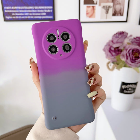 For Huawei P40 Pro Frameless Skin Feel Gradient Phone Case(Dark Purple Grey)