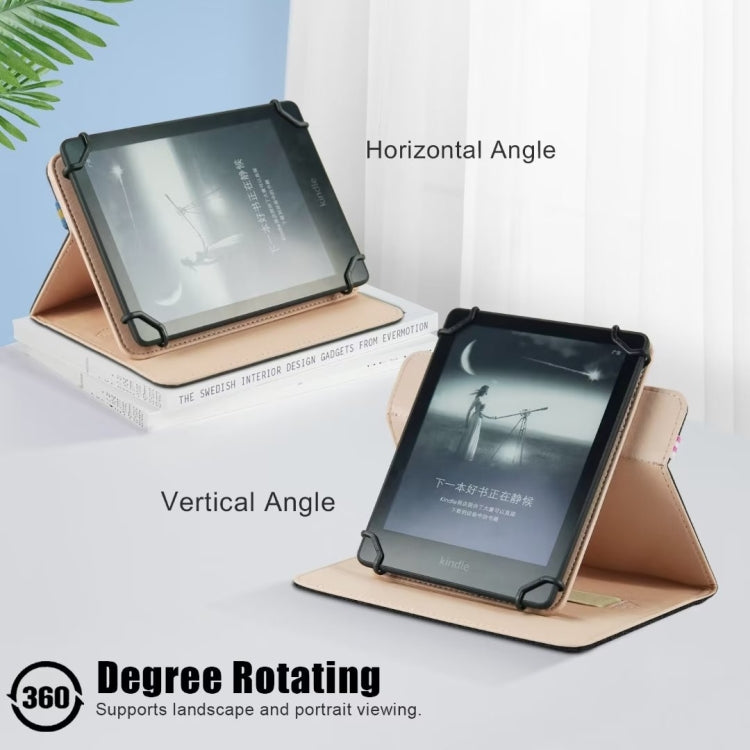 For 6 inch Rotating Universal Leather Tablet Case(Blue)