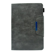 For 7 inch Suede Cross Texture Magnetic Clasp Leather Tablet Case(Grey)