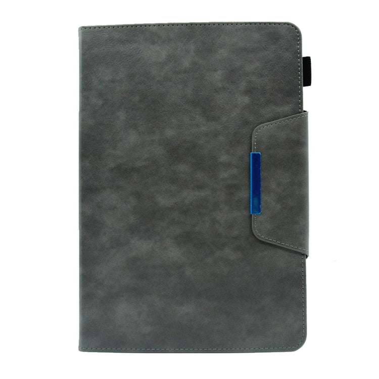 For 7 inch Suede Cross Texture Magnetic Clasp Leather Tablet Case(Grey)