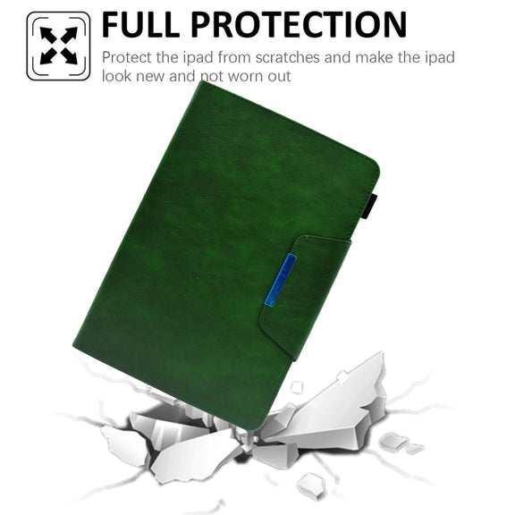 For 7 inch Suede Cross Texture Magnetic Clasp Leather Tablet Case(Green)