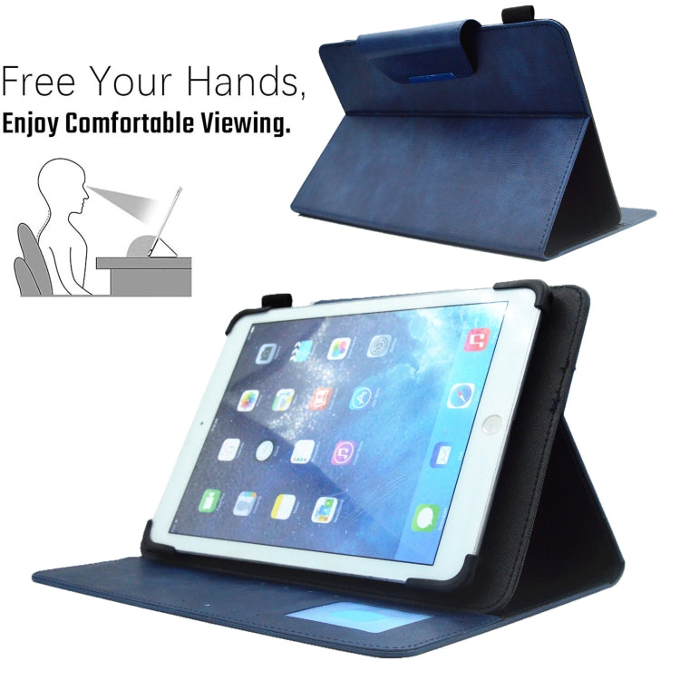 For 7 inch Suede Cross Texture Magnetic Clasp Leather Tablet Case(Blue) - 7 inch by PMC TechLife | Online Shopping South Africa | PMC TechLife | Buy Now Pay Later Mobicred