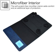For 7 inch Suede Cross Texture Magnetic Clasp Leather Tablet Case(Blue)
