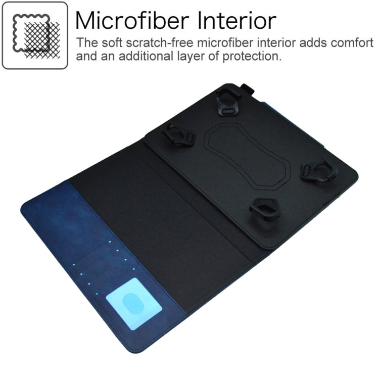 For 7 inch Suede Cross Texture Magnetic Clasp Leather Tablet Case(Blue)