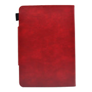 For 7 inch Suede Cross Texture Magnetic Clasp Leather Tablet Case(Red)