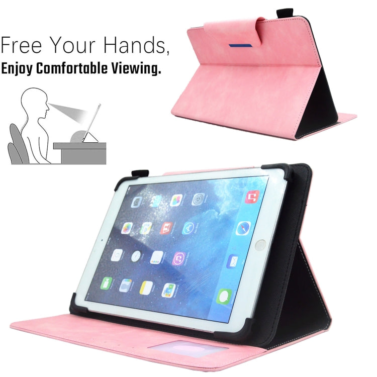 For 8 inch Suede Cross Texture Magnetic Clasp Leather Tablet Case(Pink)