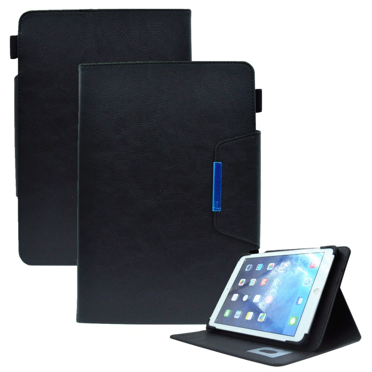 For 10 inch Suede Cross Texture Magnetic Clasp Leather Tablet Case(Black) - 10 - 11 inch by PMC TechLife | Online Shopping South Africa | PMC TechLife | Buy Now Pay Later Mobicred
