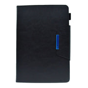 For 10 inch Suede Cross Texture Magnetic Clasp Leather Tablet Case(Black)
