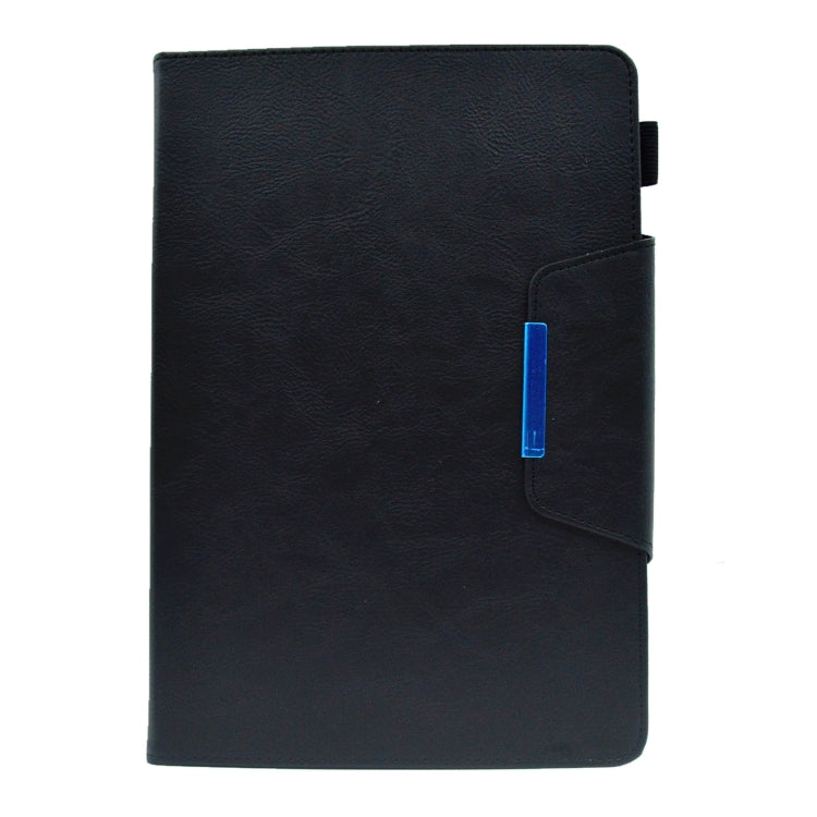 For 10 inch Suede Cross Texture Magnetic Clasp Leather Tablet Case(Black)