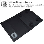 For 10 inch Suede Cross Texture Magnetic Clasp Leather Tablet Case(Black)
