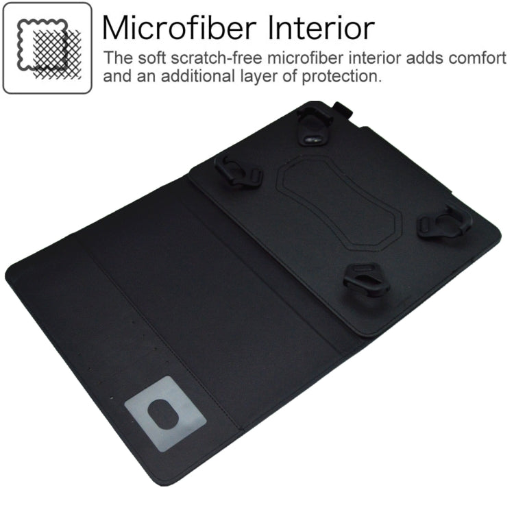 For 10 inch Suede Cross Texture Magnetic Clasp Leather Tablet Case(Black)