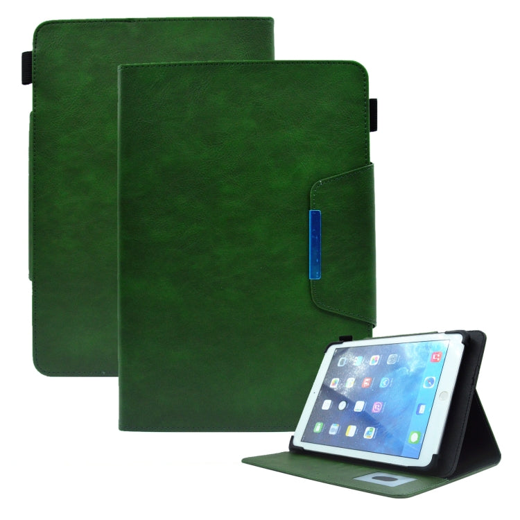 For 10 inch Suede Cross Texture Magnetic Clasp Leather Tablet Case(Green) - 10 - 11 inch by PMC TechLife | Online Shopping South Africa | PMC TechLife | Buy Now Pay Later Mobicred