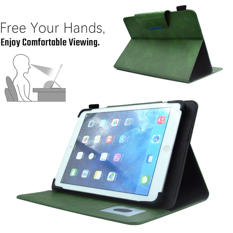For 10 inch Suede Cross Texture Magnetic Clasp Leather Tablet Case(Green) - 10 - 11 inch by PMC TechLife | Online Shopping South Africa | PMC TechLife | Buy Now Pay Later Mobicred
