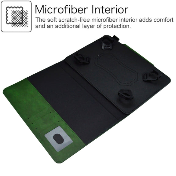 For 10 inch Suede Cross Texture Magnetic Clasp Leather Tablet Case(Green)
