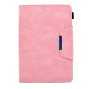 For 10 inch Suede Cross Texture Magnetic Clasp Leather Tablet Case(Pink)